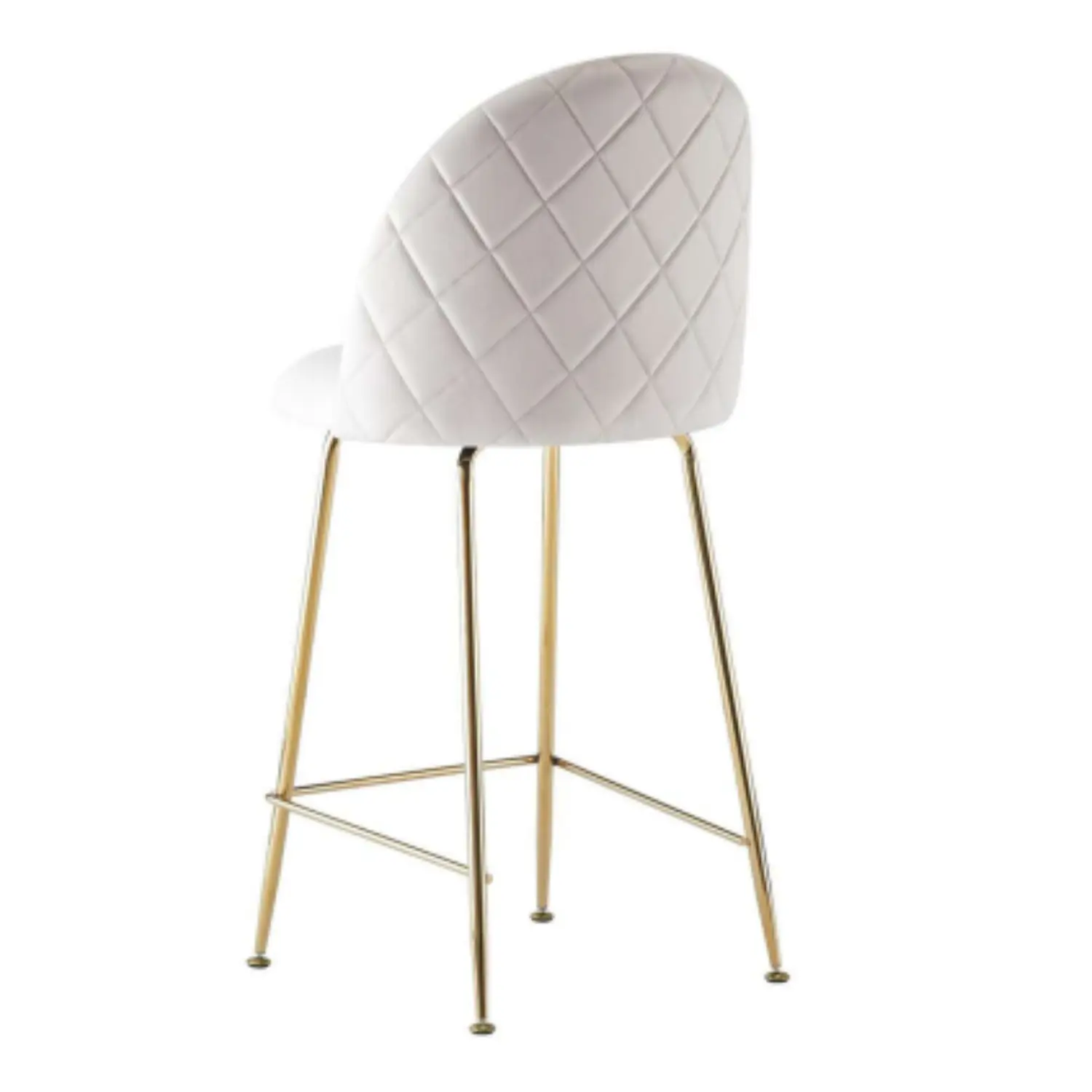 Taburete Bar Tapizado en Felpa con Patas Doradas Estilo Luxury 2