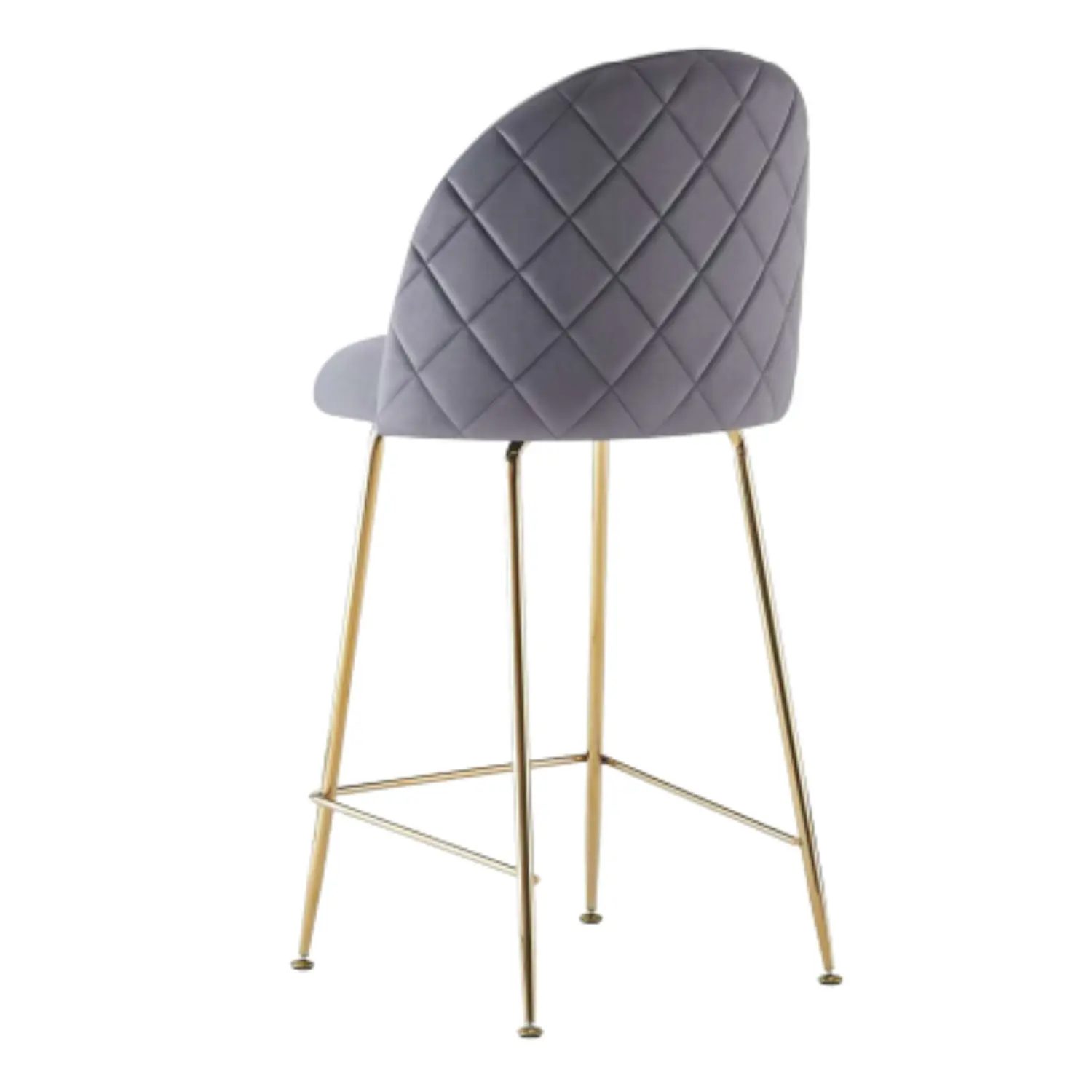 Taburete Bar Tapizado en Felpa con Patas Doradas Estilo Luxury 7