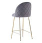Taburete Bar Tapizado en Felpa con Patas Doradas Estilo Luxury - Miniatura 7