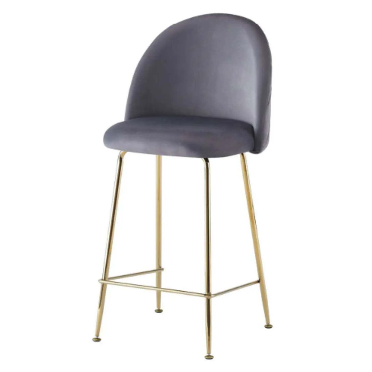 Taburete Bar Tapizado en Felpa con Patas Doradas Estilo Luxury 6
