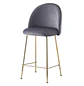 Taburete Bar Tapizado en Felpa con Patas Doradas Estilo Luxury - Miniatura 6