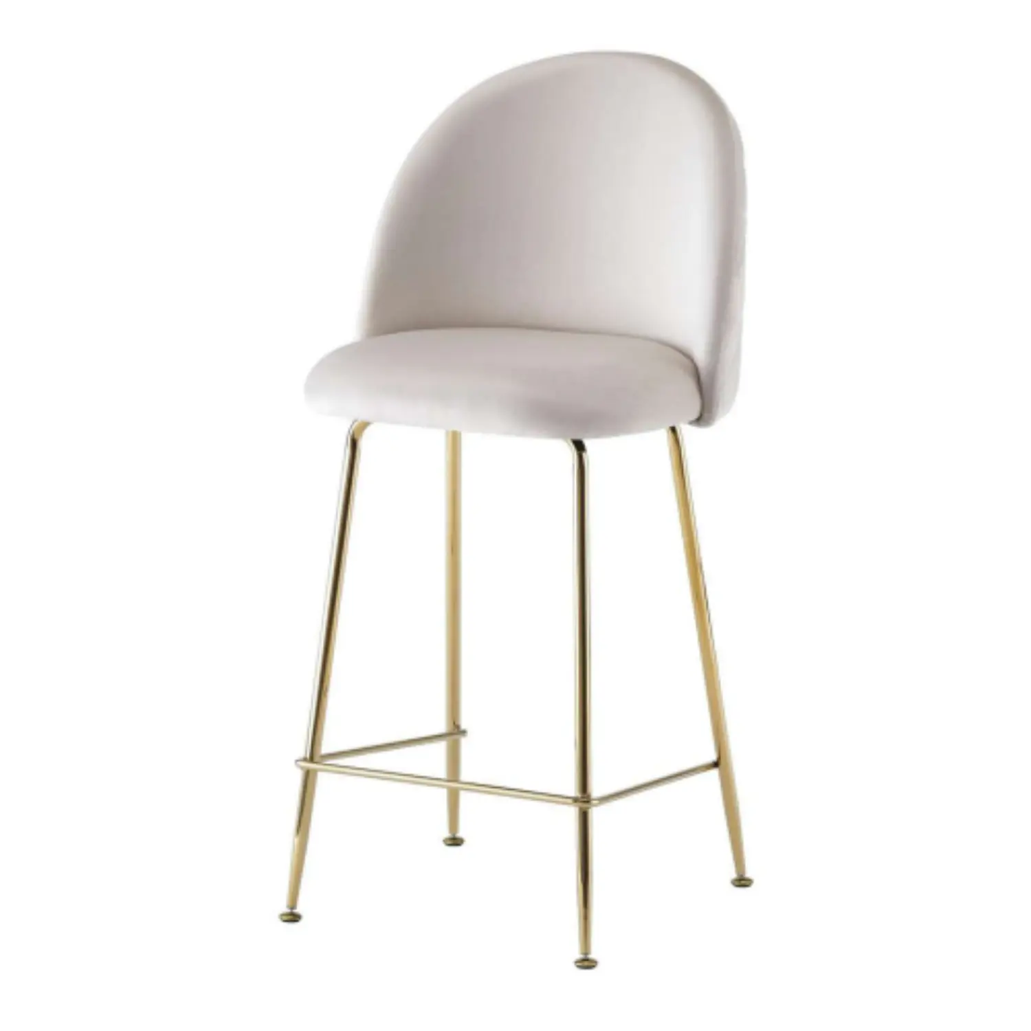 Taburete Bar Tapizado en Felpa con Patas Doradas Estilo Luxury 4