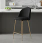 Taburete Bar Tapizado en Felpa con Patas Doradas Estilo Luxury - Miniatura 8