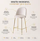 Taburete Bar Tapizado en Felpa con Patas Doradas Estilo Luxury - Miniatura 3