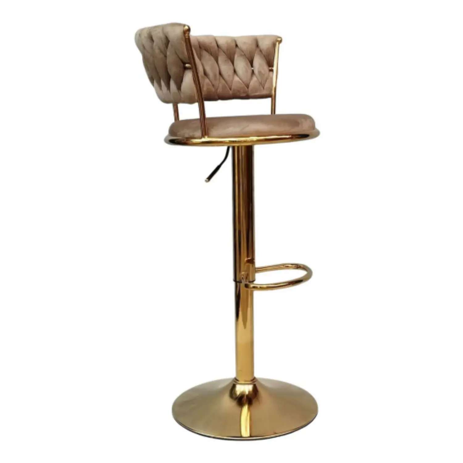 Taburete Bar Queen Dorado Ajustable en Velvet 2