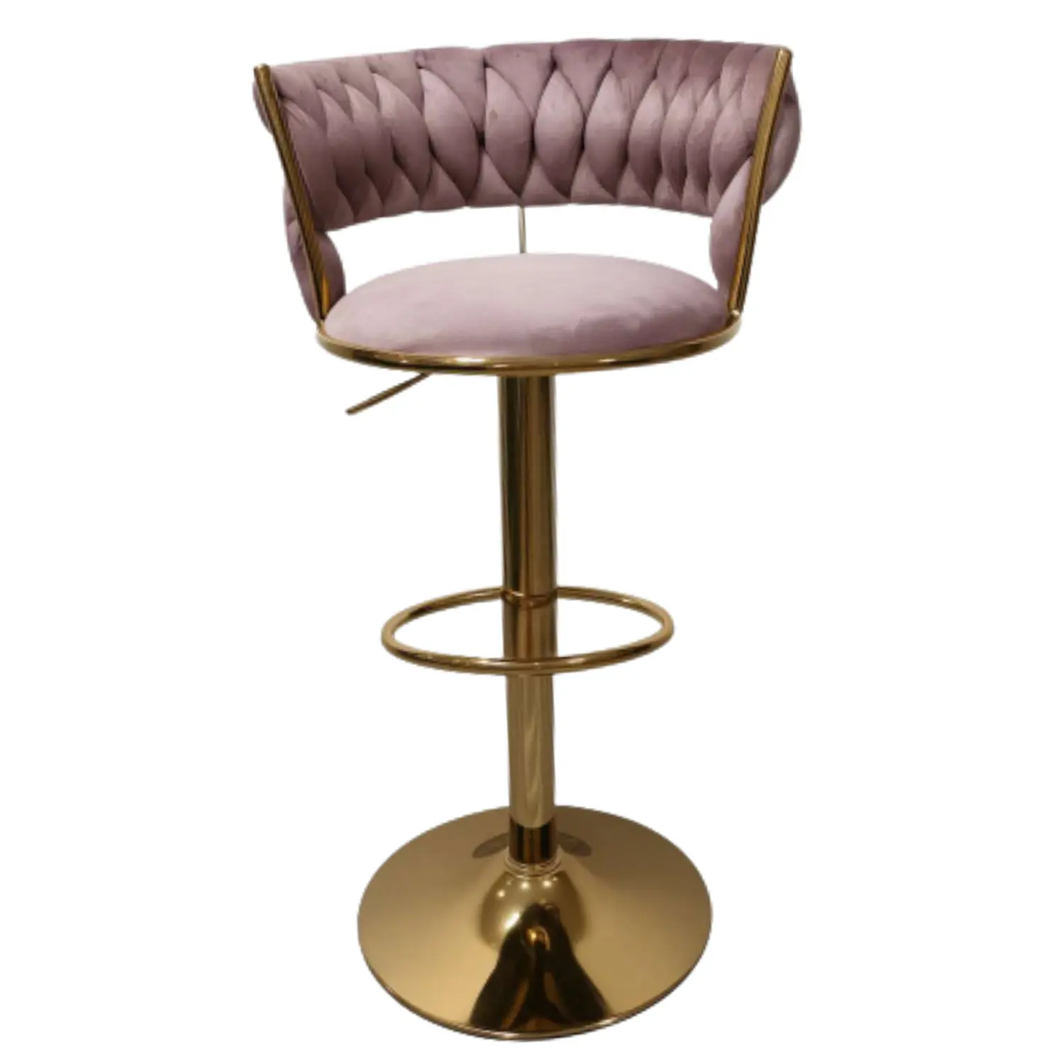 Taburete Bar Queen Dorado Ajustable en Velvet 10