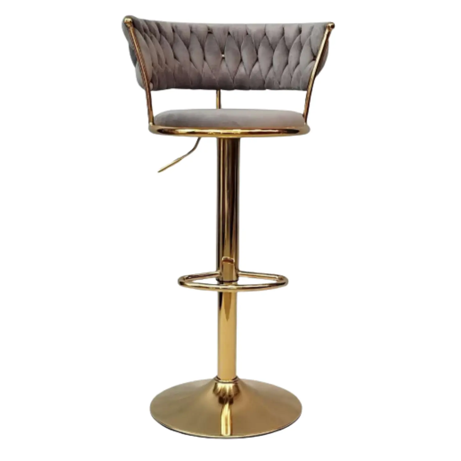 Taburete Bar Queen Dorado Ajustable en Velvet 6