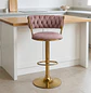 Taburete Bar Queen Dorado Ajustable en Velvet - Miniatura 8