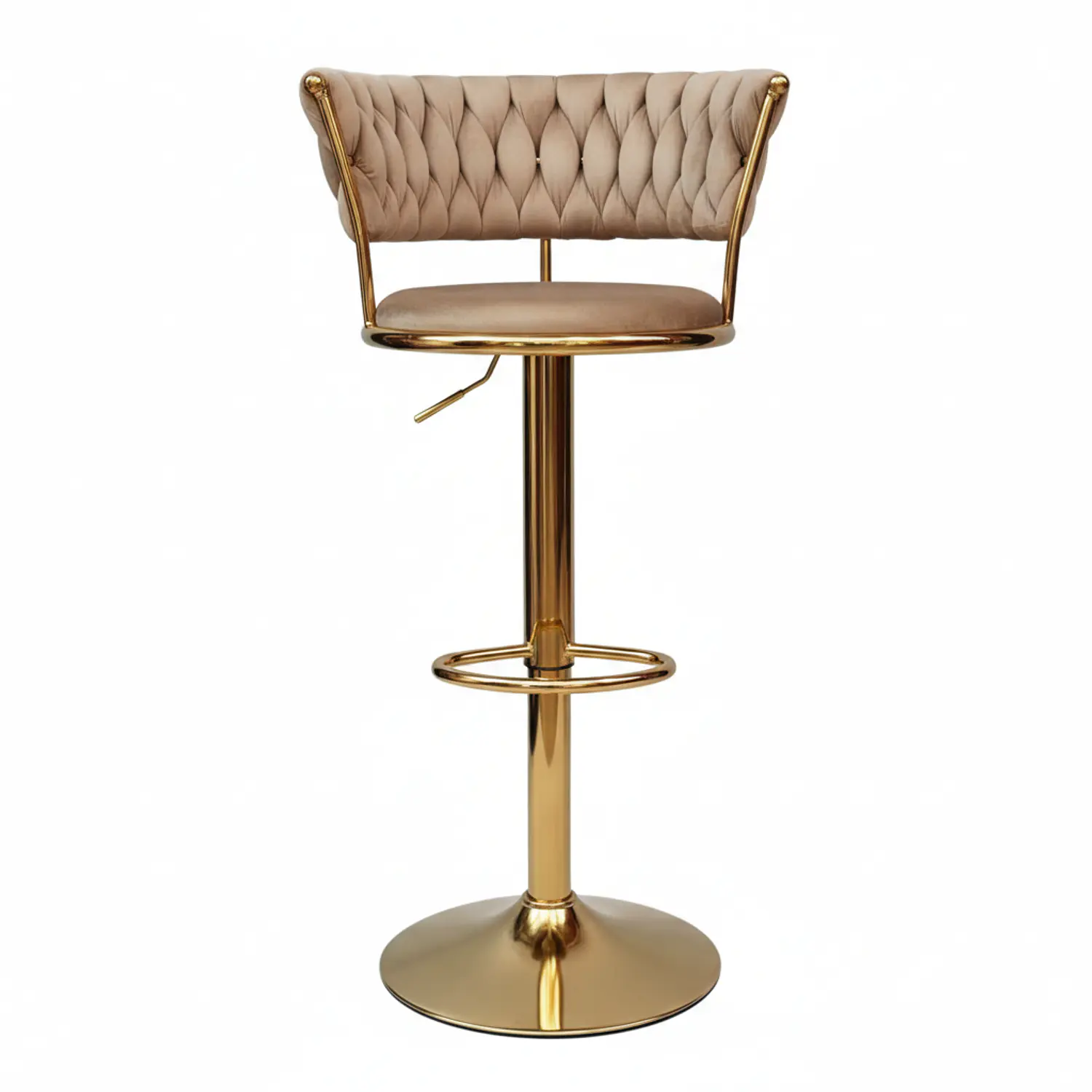 Taburete Bar Queen Dorado Ajustable en Velvet 4
