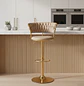 Taburete Bar Queen Dorado Ajustable en Velvet - Miniatura 1