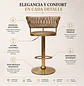 Taburete Bar Queen Dorado Ajustable en Velvet - Miniatura 3