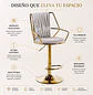 Taburete Bar Singa de Felpa con Pata Dorada Regulable - Miniatura 3