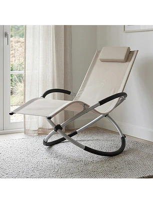 Silla Mecedora Ergonómica Plegable con Reposacabezas