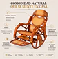 Mecedora de Ratán Natural con Reposapiés - Miniatura 3