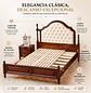 Cama Americana de Madera Maciza Color Caoba con Respaldo Capitoné - Miniatura 3