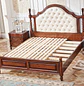 Cama Americana de Madera Maciza Color Caoba con Respaldo Capitoné - Miniatura 4