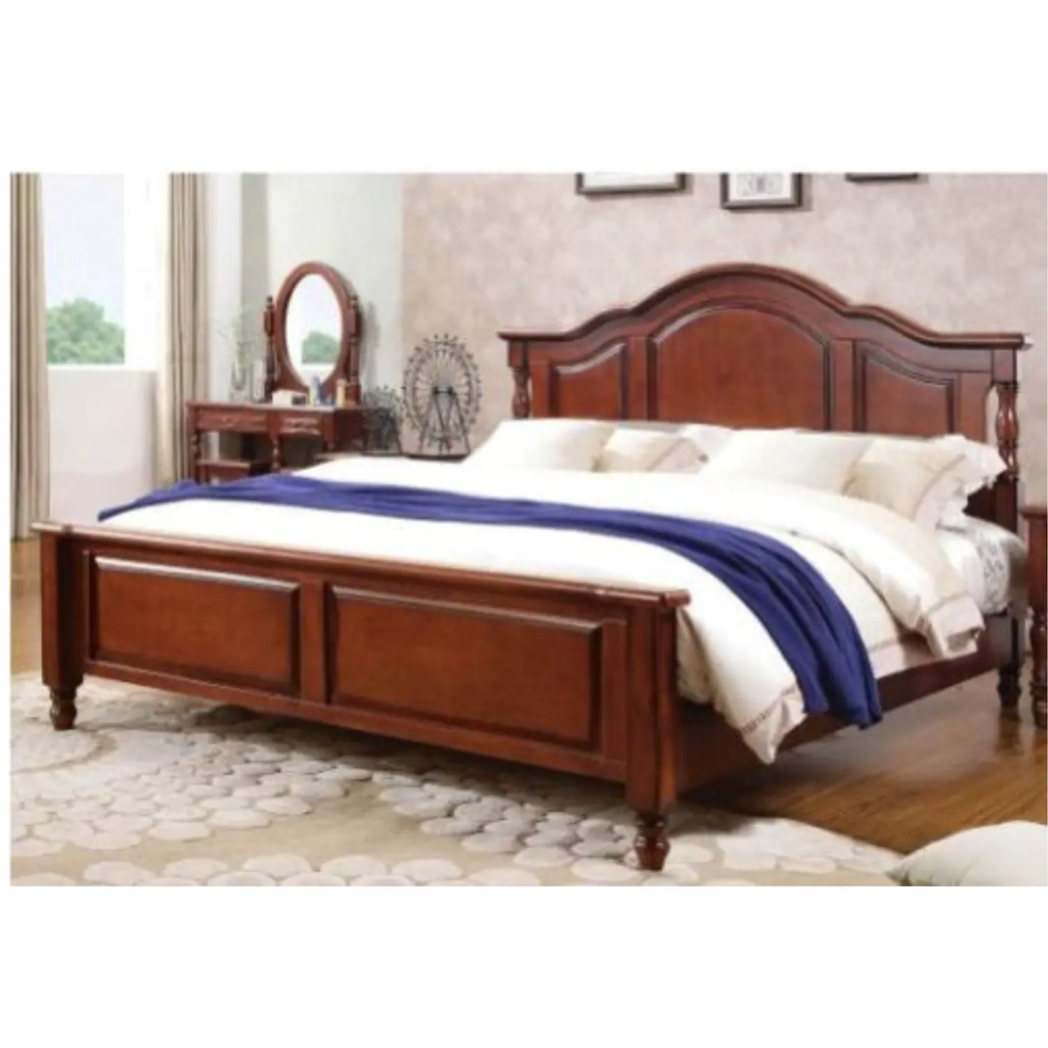 Cama Madera Cinthya Roble Americano Clásico 4