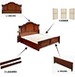 Cama Madera Cinthya Roble Americano Clásico - Miniatura 5