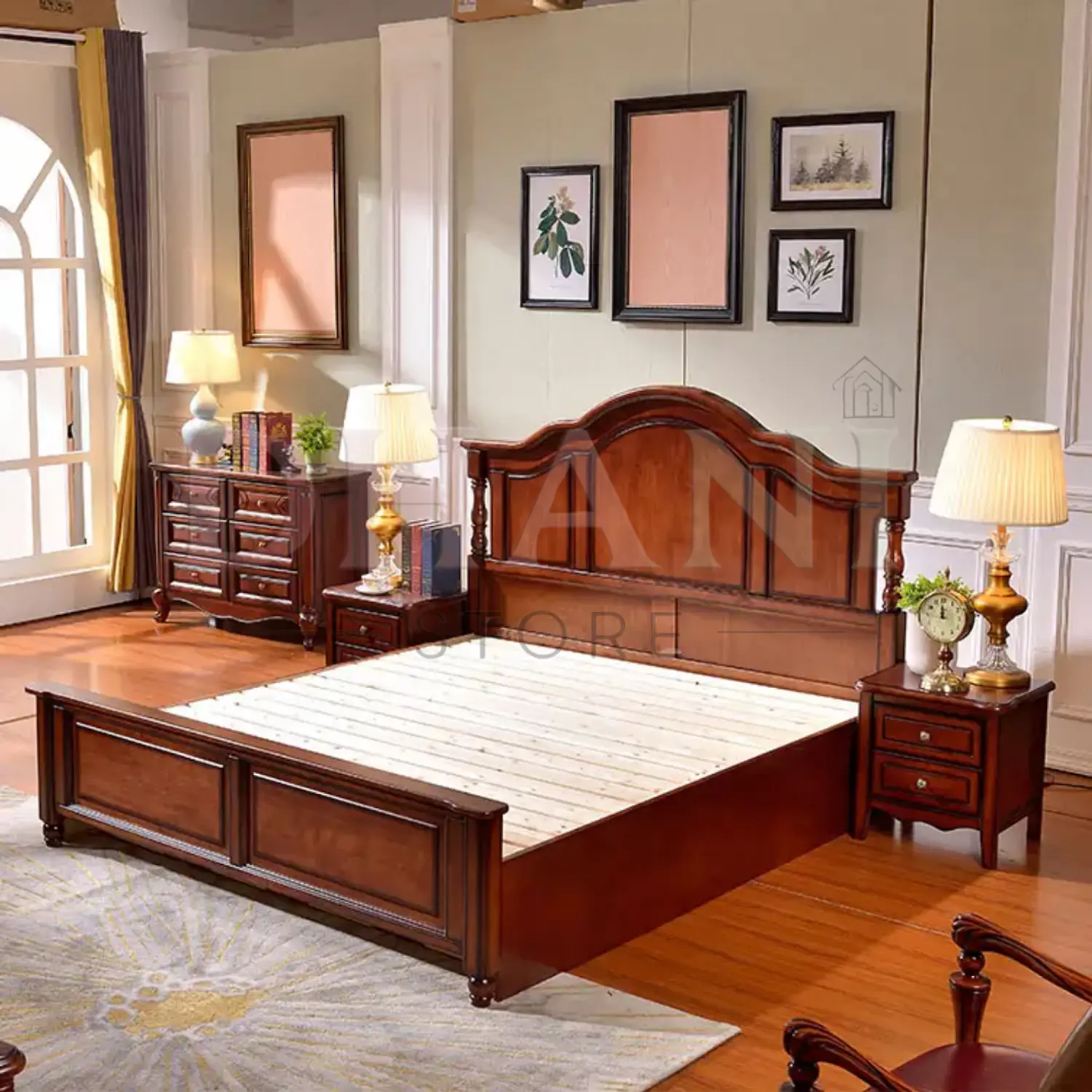 Cama Madera Cinthya Roble Americano Clásico 7