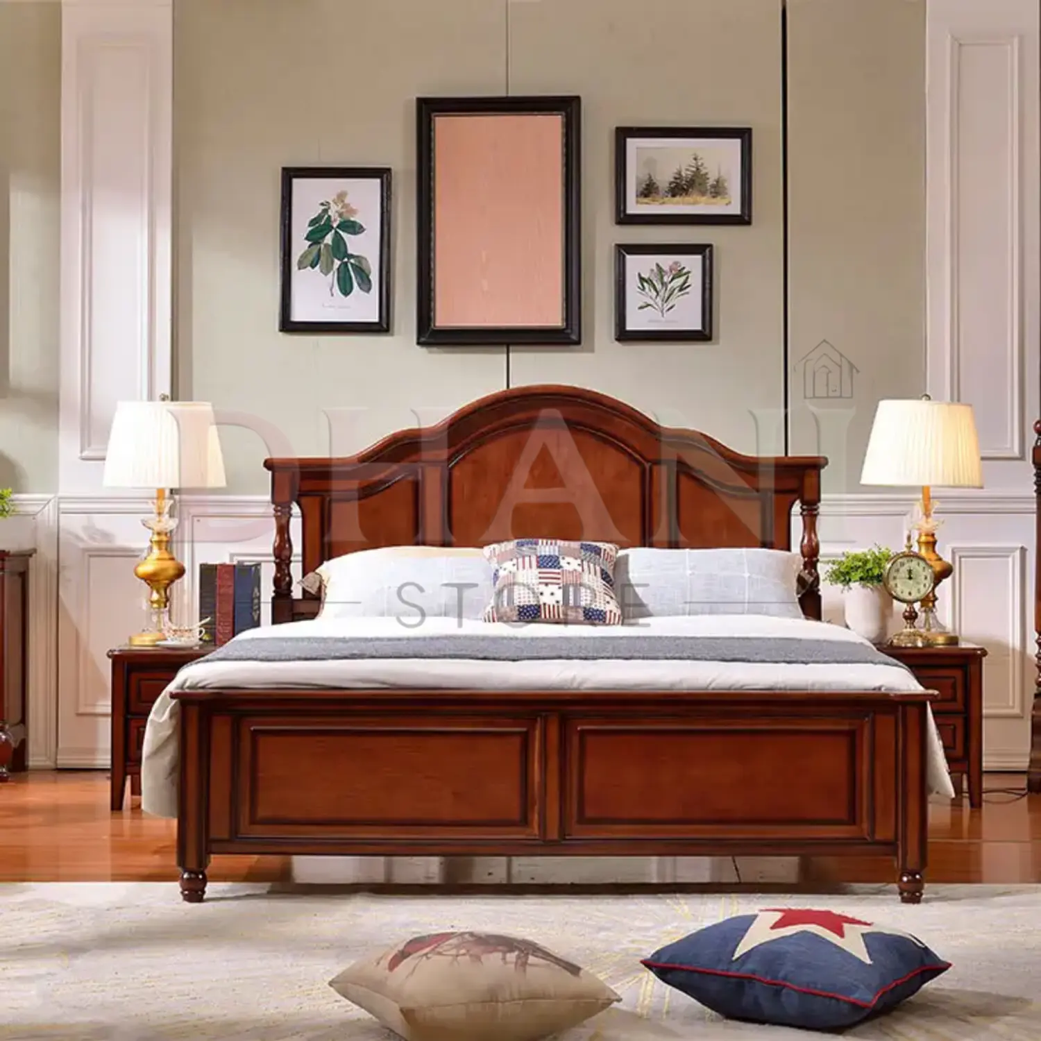 Cama Madera Cinthya Roble Americano Clásico 2