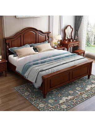 Cama Madera Cinthya Roble Americano Clásico