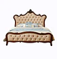 Cama Matrimonial de Madera Tallada con Tapizado Capitoné Beige - Miniatura 2