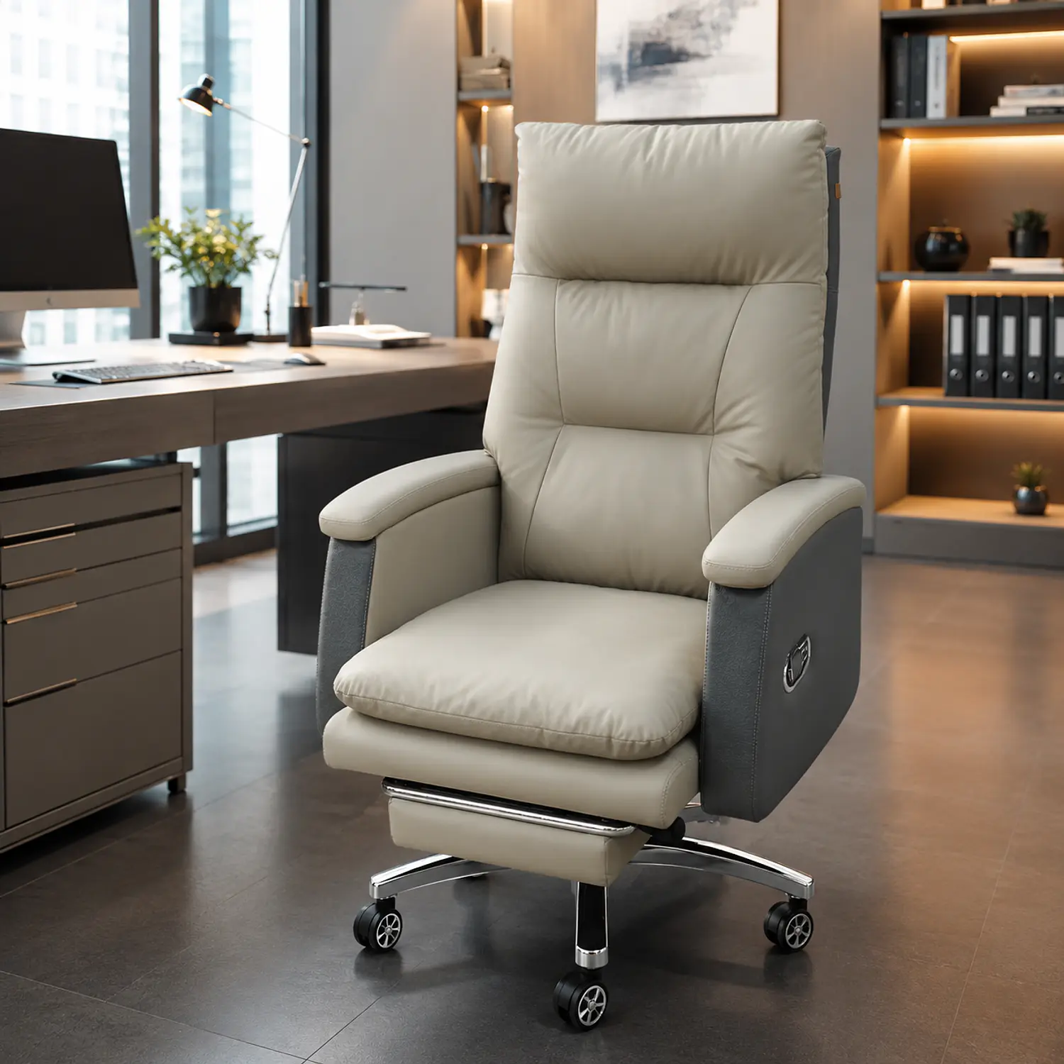Silla de Escritorio Gerencial Ergonómica Ejecutiva con Apoya Brazos y Respaldo Alto 1
