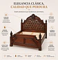 Cama 2 Plazas Madera Tallada y Respaldo Capitoné - Miniatura 3