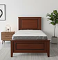 Cama Individual de Madera Color Caoba Estilo Clásico Americano - Miniatura 1
