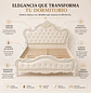 Cama King Barroca Roble Americano Blanca Ecocuero Capitoné - Miniatura 3