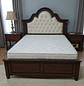Cama King Beige Roble Americano Capitoné Ecocuero - Miniatura 1