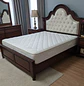 Cama King Beige Roble Americano Capitoné Ecocuero - Miniatura 2