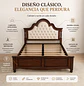 Cama King Beige Roble Americano Capitoné Ecocuero - Miniatura 3