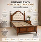 Cama Capitoné Plaza y Media Tapizada Estilo Clásico - Miniatura 2