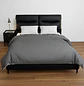 Cama Negra Moderna con Luces LED y Respaldo Tapizado - Miniatura 1