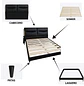 Cama Negra Moderna con Luces LED y Respaldo Tapizado - Miniatura 6