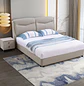 Cama Gris Tapizada con Luces LED en Respaldo - Miniatura 1