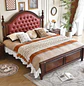 Cama de Madera Capitoné Caoba Dos Plazas y King  - Miniatura 2