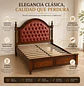 Cama de Madera Capitoné Caoba Dos Plazas y King  - Miniatura 3