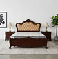 Cama King de Madera Beige Capitoné Estilo Clásico - Miniatura 4