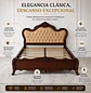 Cama King de Madera Beige Capitoné Estilo Clásico - Miniatura 3
