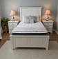 Cama de Madera Blanca Plaza y Media e Individual con Respaldo - Miniatura 1