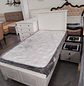 Cama de Madera Blanca Plaza y Media e Individual con Respaldo - Miniatura 4