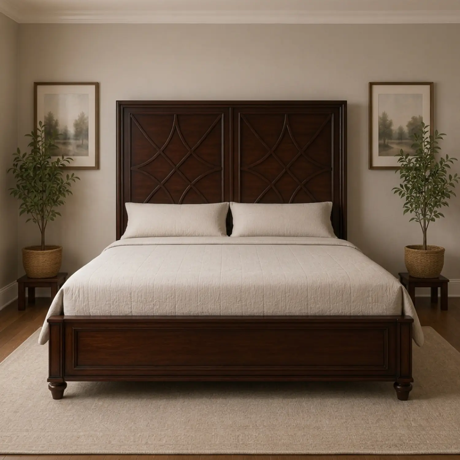 Cama King Roble Americano Premium Base Pino Macizo 2