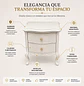 Velador con 2 Cajones Blanco Clásico para Dormitorio y Living - Miniatura 3