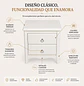 Velador Blanco Hueso 2 Cajones Estilo Clásico - Miniatura 3