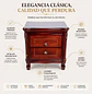 Velador Clásico Caoba con 2 Cajones y Tallado Decorativo de Madera - Miniatura 3