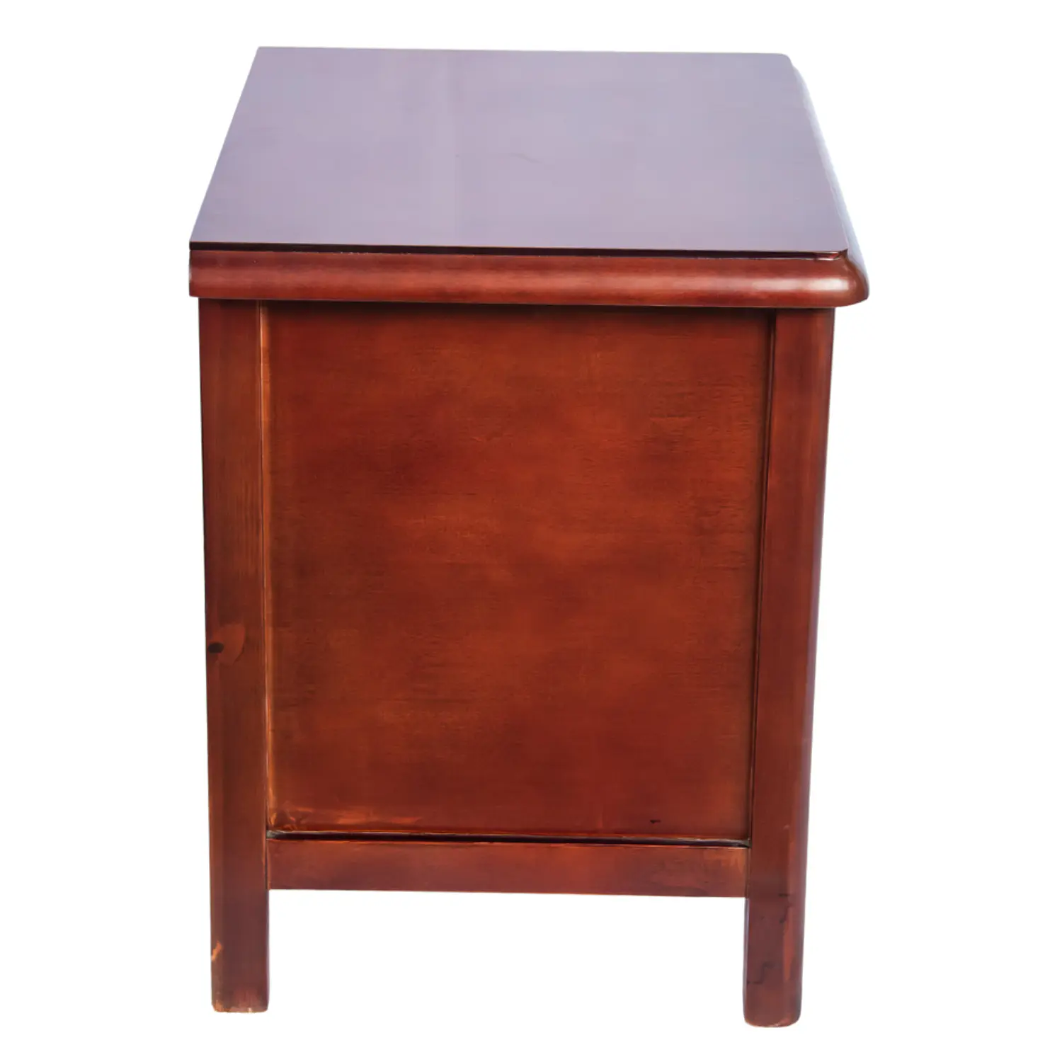 Velador de Madera Color Caoba con 2 Cajones y Tiradores Metálicos Clásicos 5