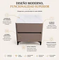 Velador Beige Moderno 2 Cajones MDF Efecto Mármol - Miniatura 2