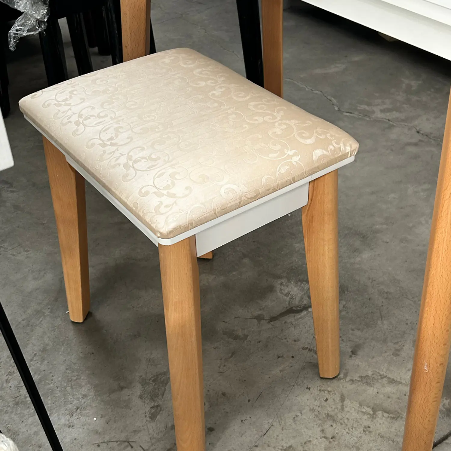 Tocador Blanco con Espejo LED y Cajones Moderno con Asiento 11